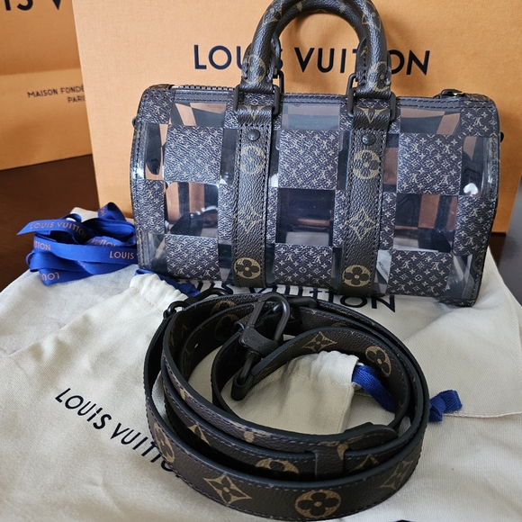 Louis Vuitton Keepall Bandouliere 25 Bag Monogram Chess Coated Canvas - Picture 2 of 16